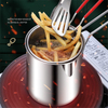 Gas One Stainless Steel Frying Pot Long Handle Deep Fryer Cooking Pot with Strainer Basket