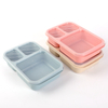 3 Compartment Colorful Wheat Straw Fiber Lunch Box