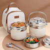 304 Steel Double-Layer Mesh Lunch Box Leak Proof Microwave Safe Portable Lunch Box with Insulation Bag