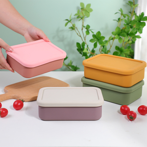 Silicone Bento Box Reusable 3 Compartment Silicone Bento Lunch Container With Lid
