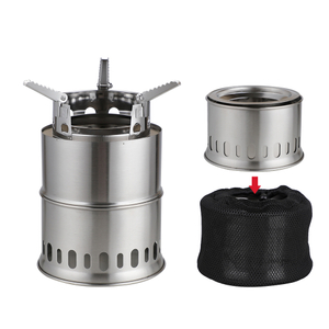 Portable Outdoor Camping Fire Pit Stainless Steel Camping Stove Portable Winter Heating Stove Trivet Firewood Stove for Cooking