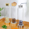  Bamboo Leak-Proof Lid Wellness Glass Includes Protective Sleeve and Removable Crystal Water Bottle