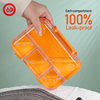 Transparent 4 Compartment Lunch Box Snack Containers for Toddler Daycare