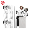 High Quality Stainless Steel Cutlery Gold Flatware Mirror Knife Fork Spoon Silverware Portable Cutlery Set For Travel