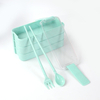 3 Layers Versatile Wheat Straw Fiber Lunch Box with Utensil Set