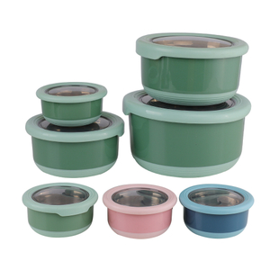 Home Accessories Round Crisper Sealing Bowls 5 Piece Set Lunch Box