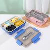 Rectangular Stainless Steel Containers Leakproof Lunch Box with Cutlery 