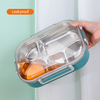 18/8 Stainless Steel Bento Lunch Box 5 Compartments with Clear Lid