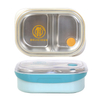 2 Compartment Stainless Steel Portion Control Lunch Containers Box