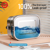  2 Layers Stainless Steel 100% Leakproof Lunch Box with Clip Locks