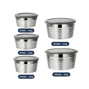 304 Stainless Steel Food Storage Containers with Leakproof Lids 