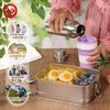 304 Stainless Steel Containers Leakproof Lunch Box with Water Bottle & Foldable Mug