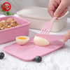 Versatile Wheat Straw Fiber Lunch Box with Utensil Set