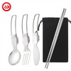 High Quality Stainless Steel Cutlery Gold Flatware Mirror Knife Fork Spoon Silverware Portable Cutlery Set For Travel