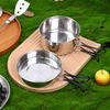 304 Stainless Steel Camping Folding Handle Cookware Camping Cook Pot